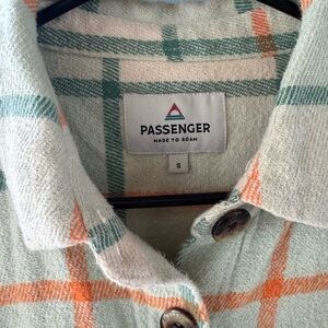 Passenger Women's Plaid Button Down Shirt - Green and Orange